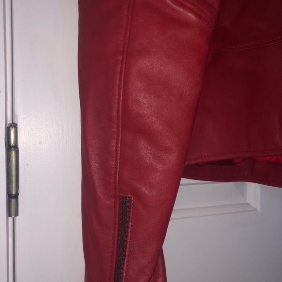 JNBY red cow leather jacket M - Picture 9 of 9